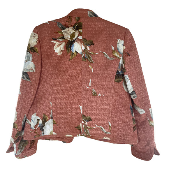 ELLEN TRACY LINDA ALLARD PEACH FLOWER JACKET/BLAZER - Picture 6 of 11